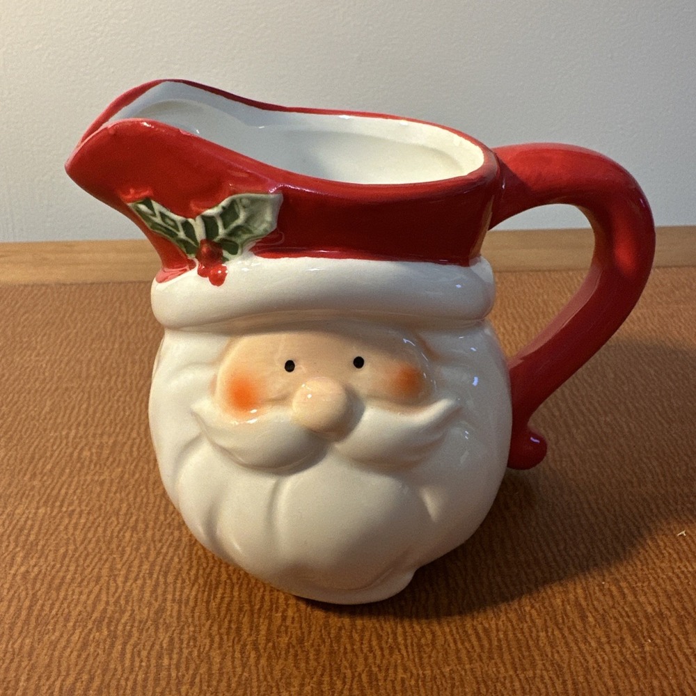 Santa Claus Creamer Pitcher Pacifica Home 4" Tall Christmas‎